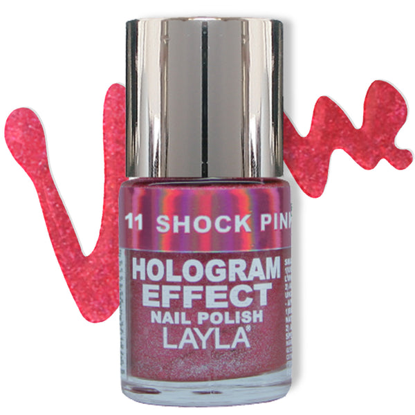 Layla Cosmetics Hologram Effect Nail Polish with Free Base File