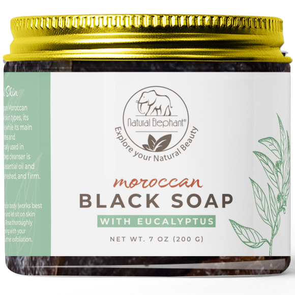Natural Elephant Moroccan Black Soap 7 oz