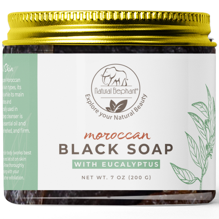 Natural Elephant Moroccan Black Soap 7 oz