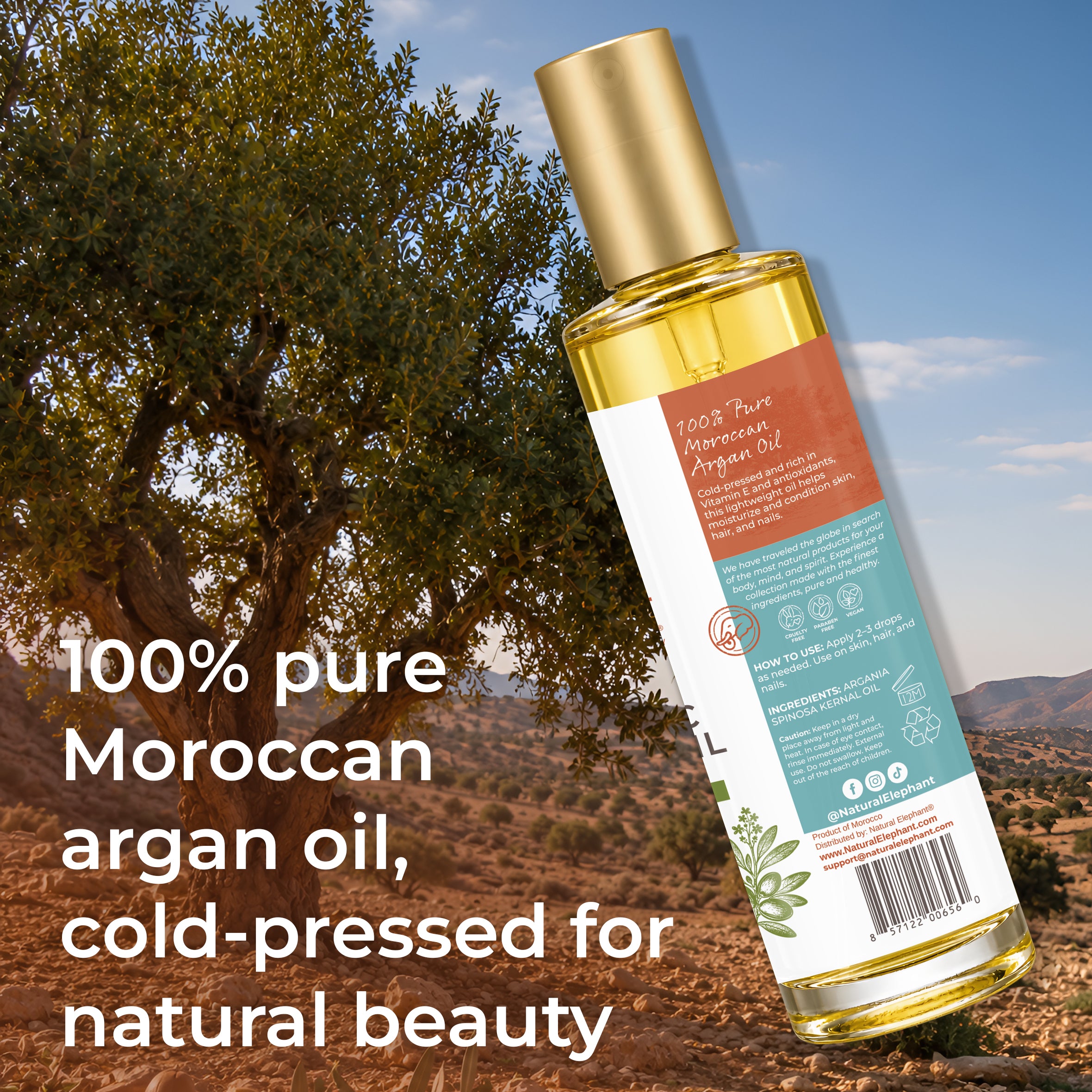 Natural Elephant Organic Argan Oil 3.38 fl oz
