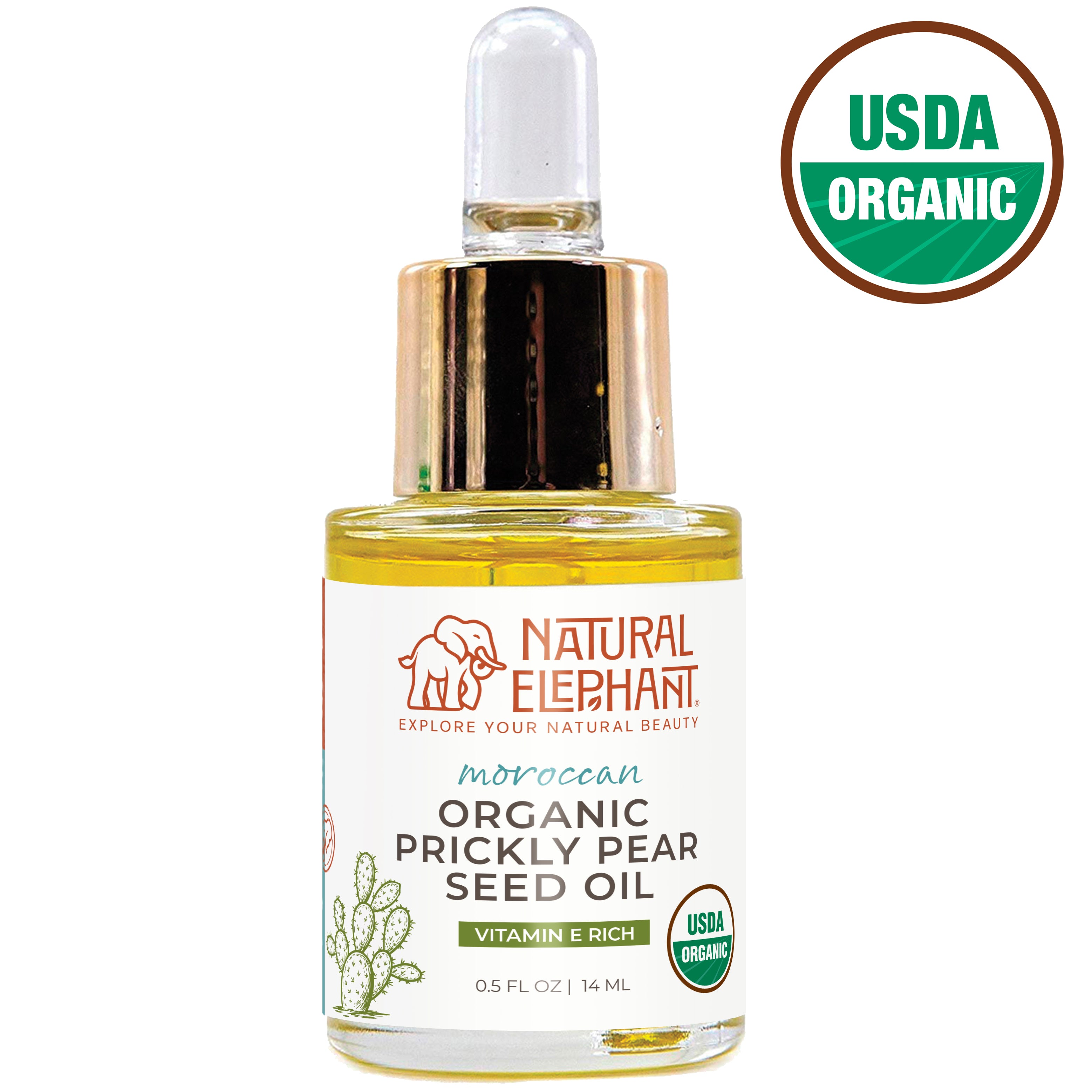 Natural Elephant Organic Prickly Pear Seed Oil 0.5 fl oz