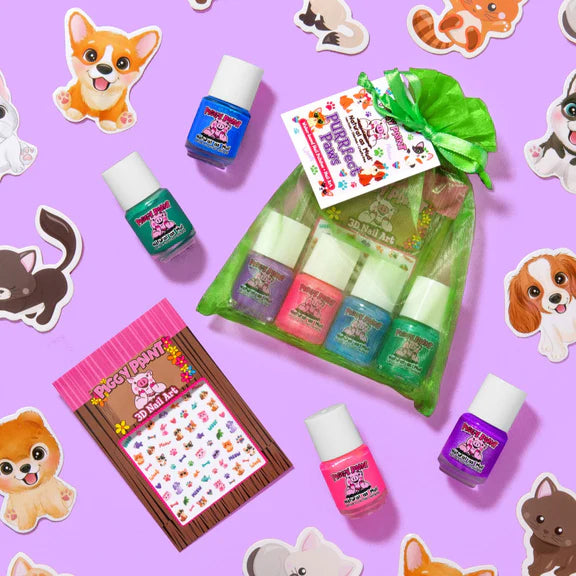 Piggy Paint PURRfect Paws Gift Set - Kids Non-toxic Nail Polish