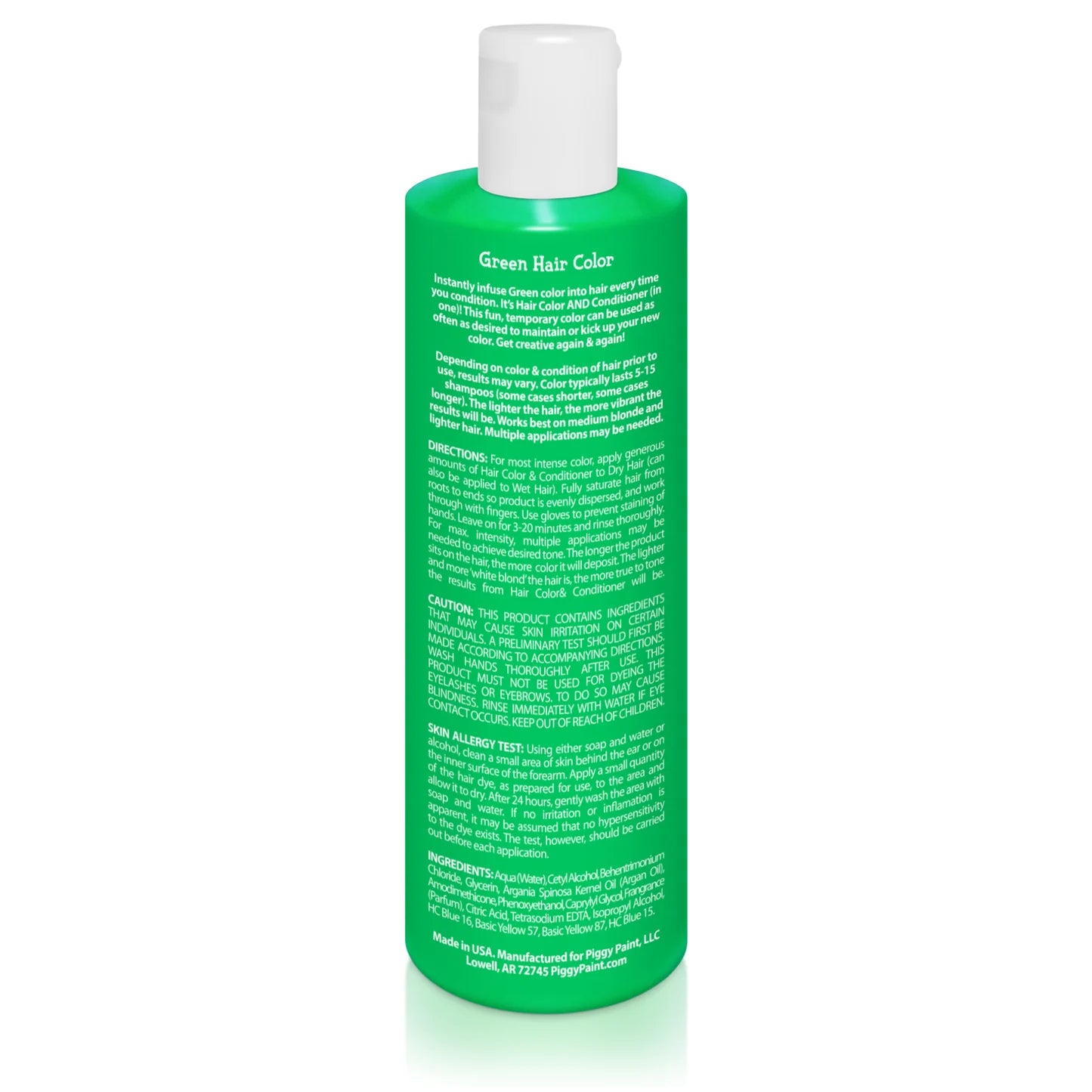 Piggy Paint Color Me Green - Green Hair Color & Conditioner, 8 oz.
