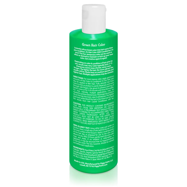 Piggy Paint Color Me Green - Green Hair Color & Conditioner, 8 oz.
