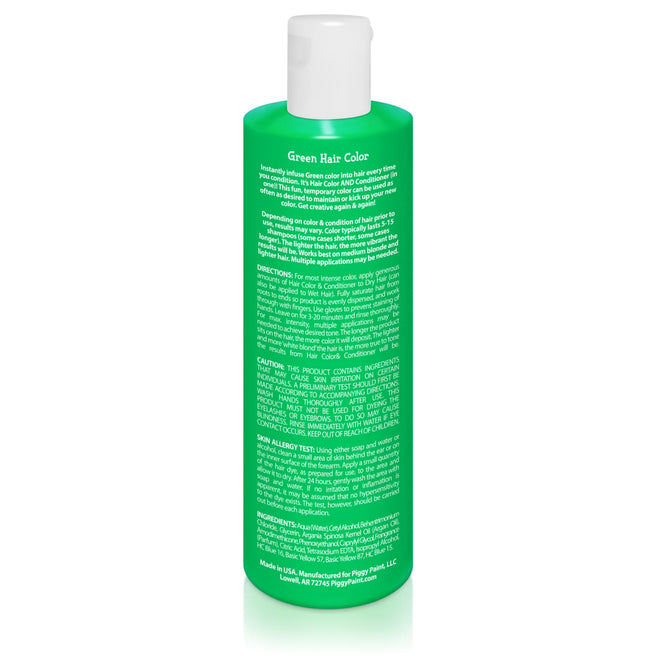 Piggy Paint Color Me Green - Green Hair Color & Conditioner, 8 oz.