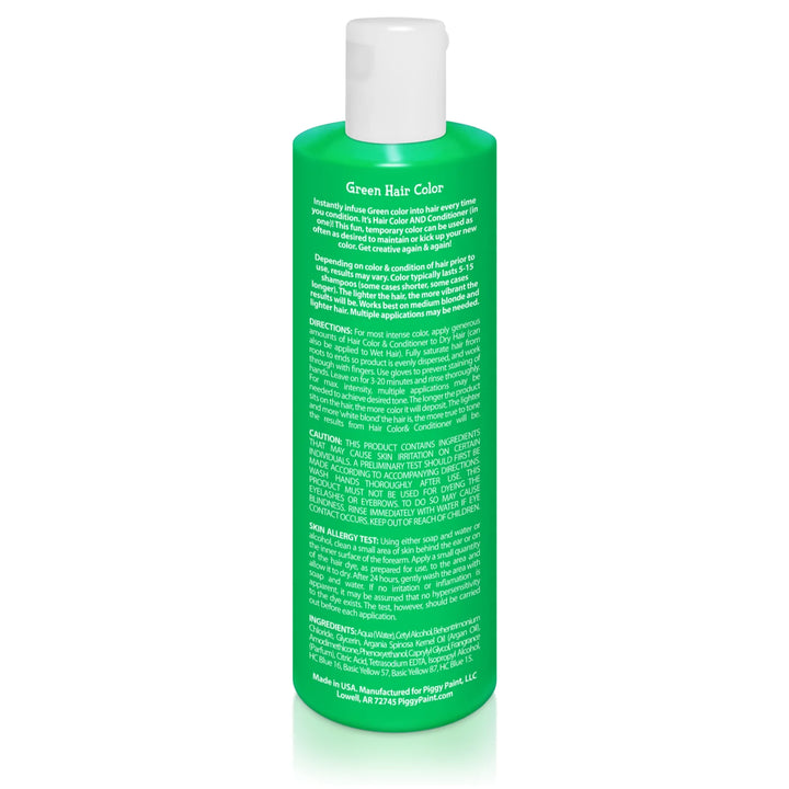 Piggy Paint Color Me Green - Green Hair Color & Conditioner, 8 oz.