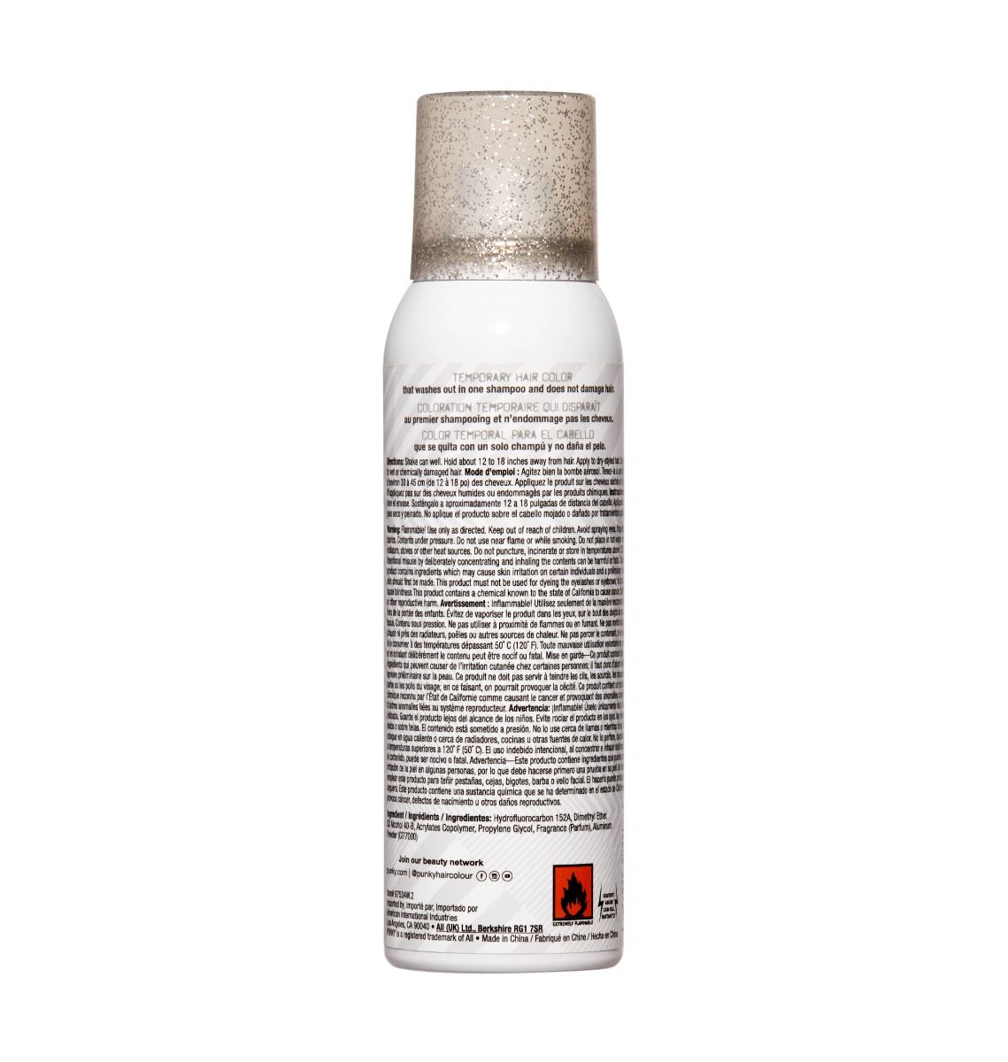 Punky Temporary Hair and Body Glitter Spray 3.5 oz - Silver