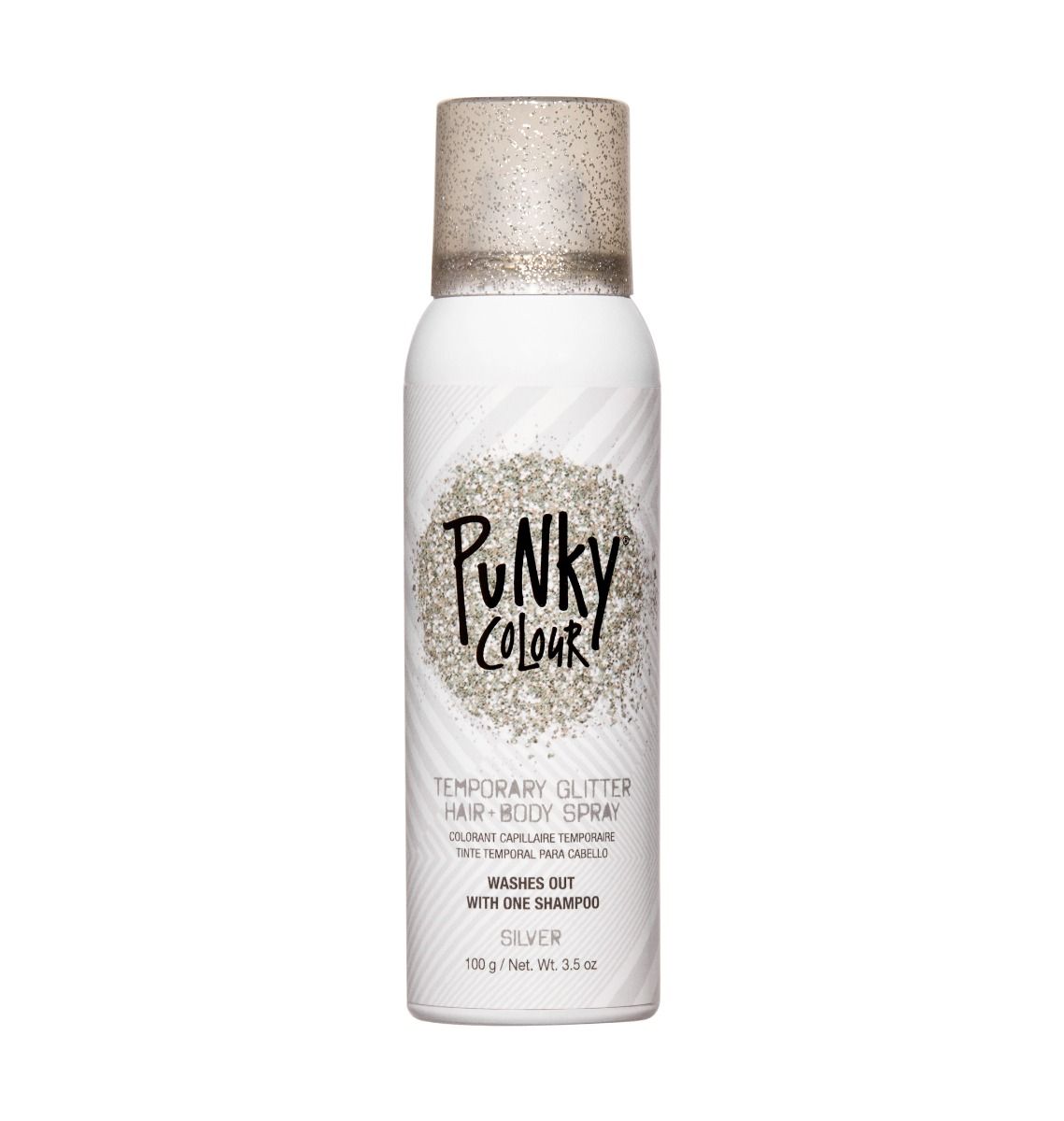 Punky Temporary Hair and Body Glitter Spray 3.5 oz - Silver