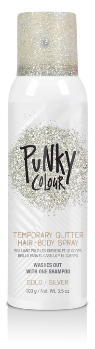 Punky Temporary Hair and Body Glitter Spray 3.5 oz | Gold & Silver
