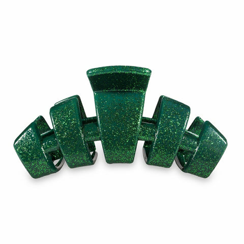 Teleties Classic Holiday Large Green Glitter Hair Clip