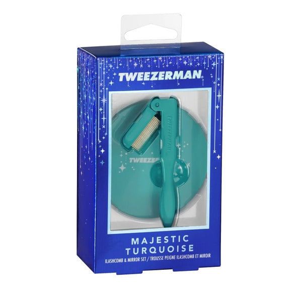 Tweezerman Majestic Turquoise iLashcomb and Mirror Set
