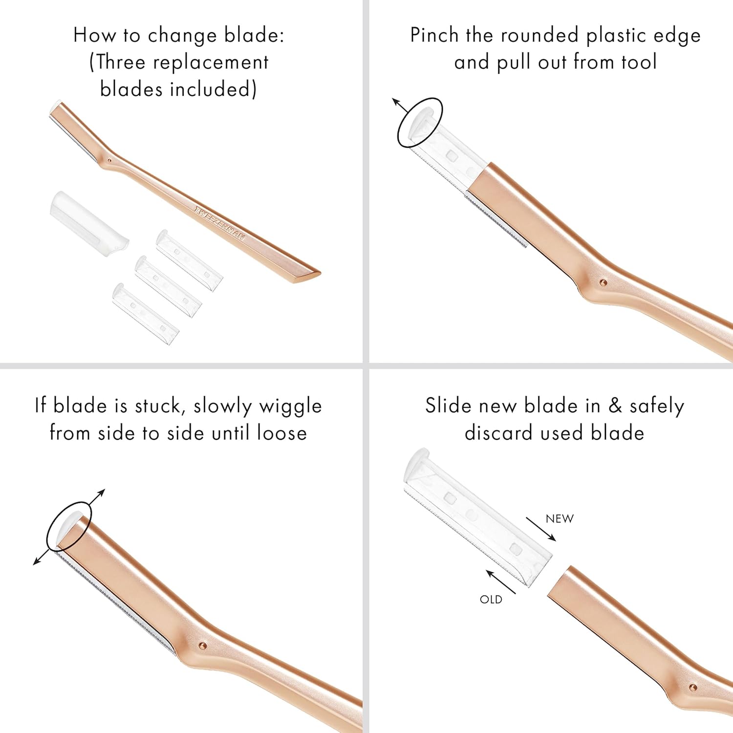 Tweezerman Rose Gold Facial Razor (1025-R)