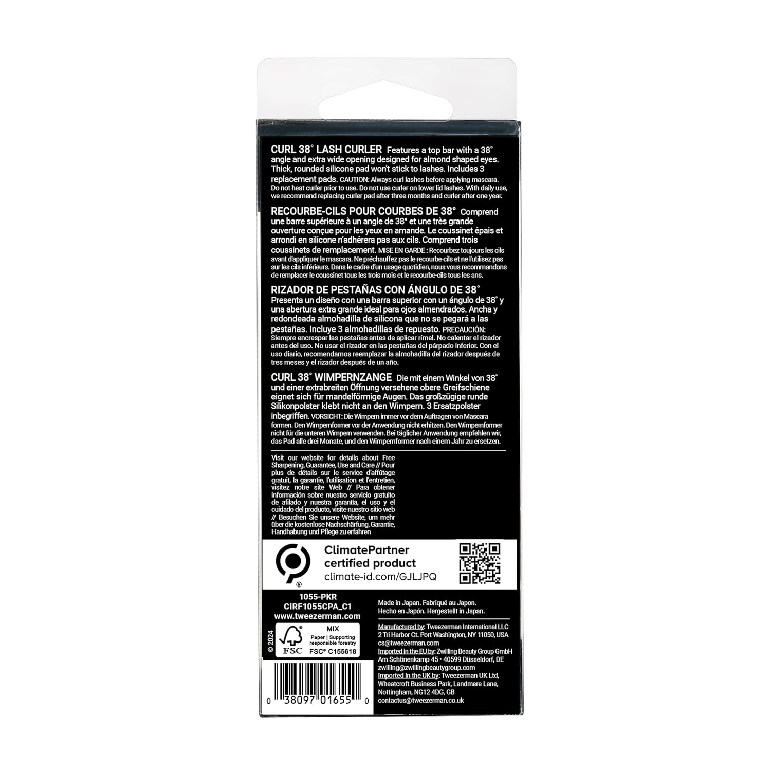 Tweezerman Curl 38° Eyelash Curler (1055-PKR)