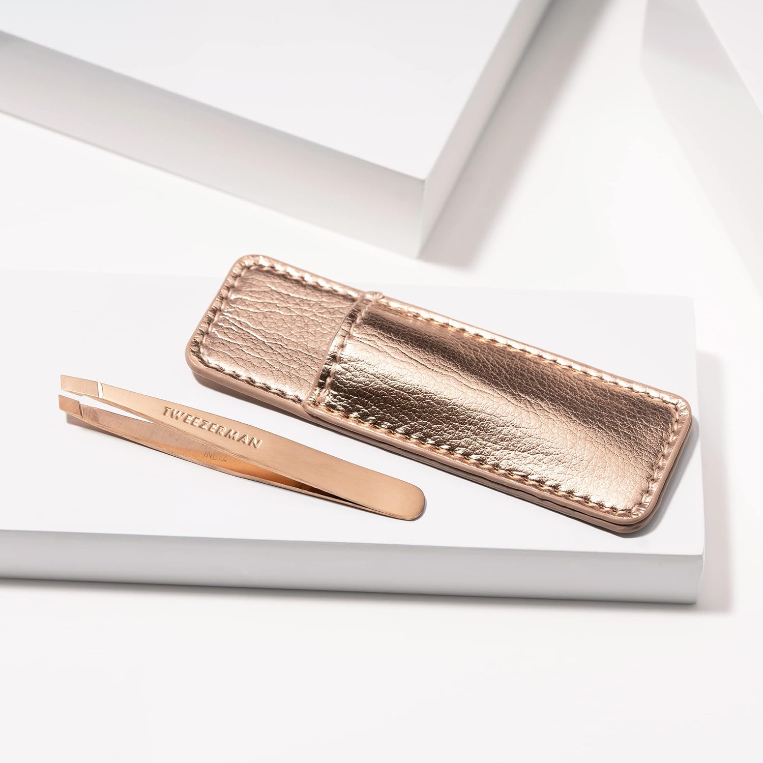 Tweezerman Rose Gold Mini Slant & Case (1254-R)