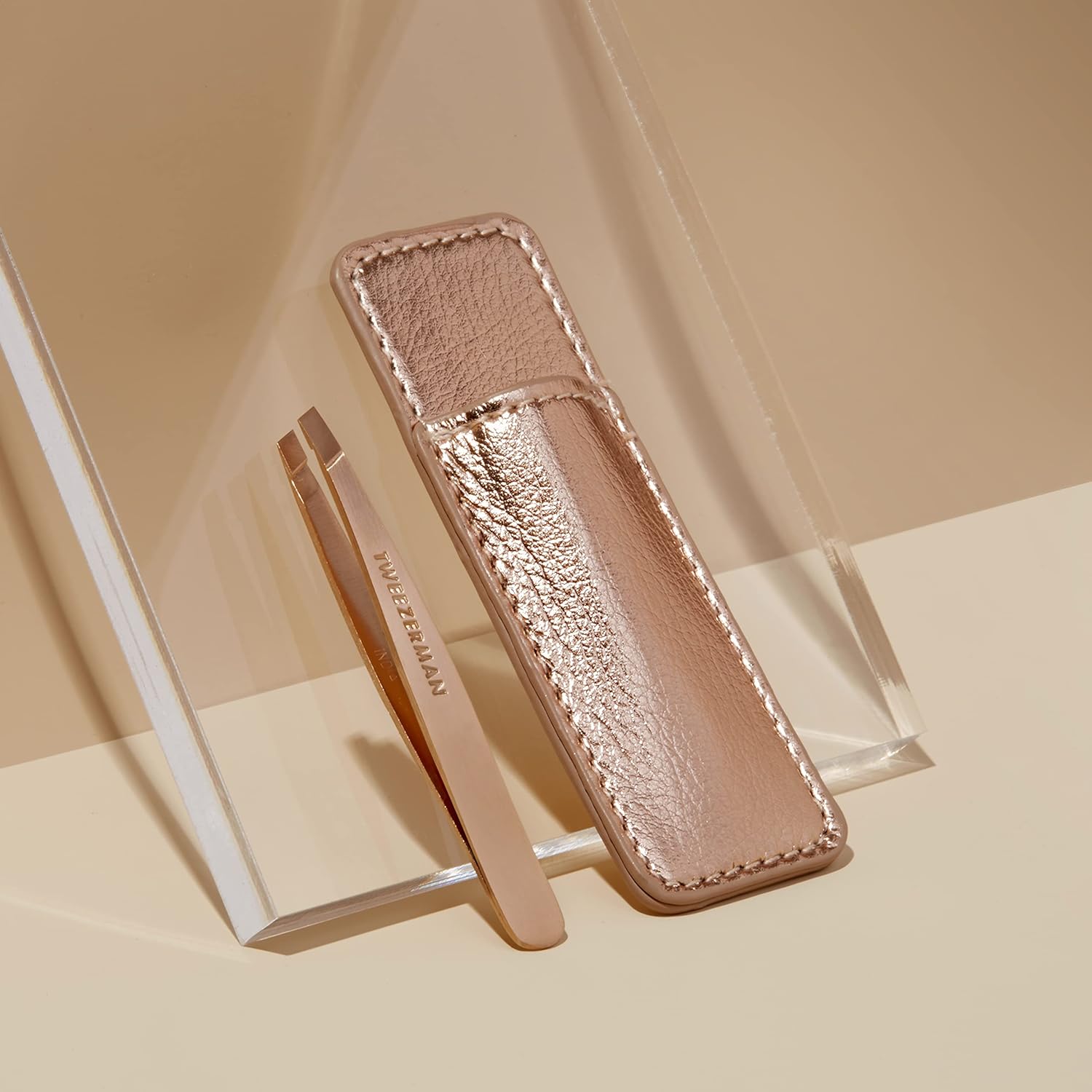 Tweezerman Rose Gold Mini Slant & Case (1254-R)