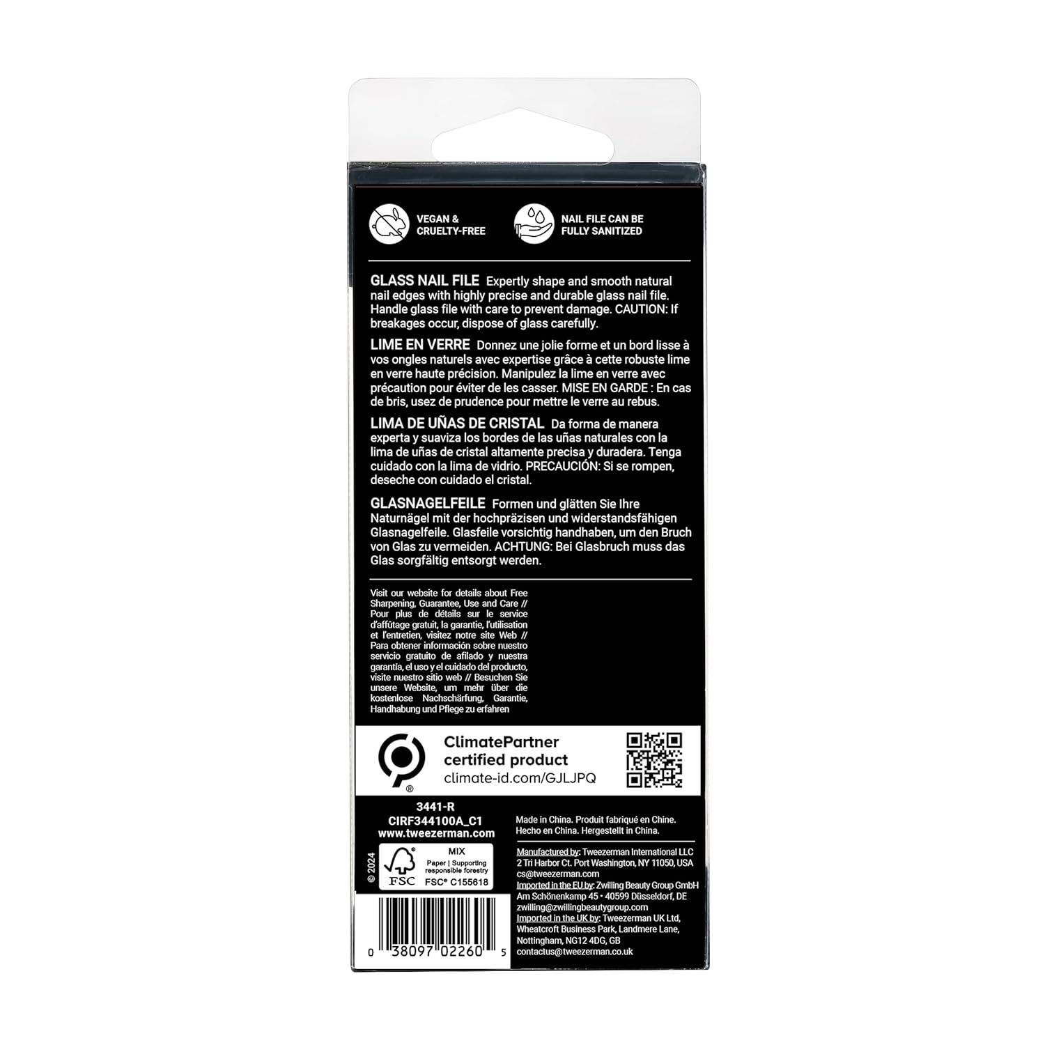 Tweezerman Glass Nail File (3441-R)