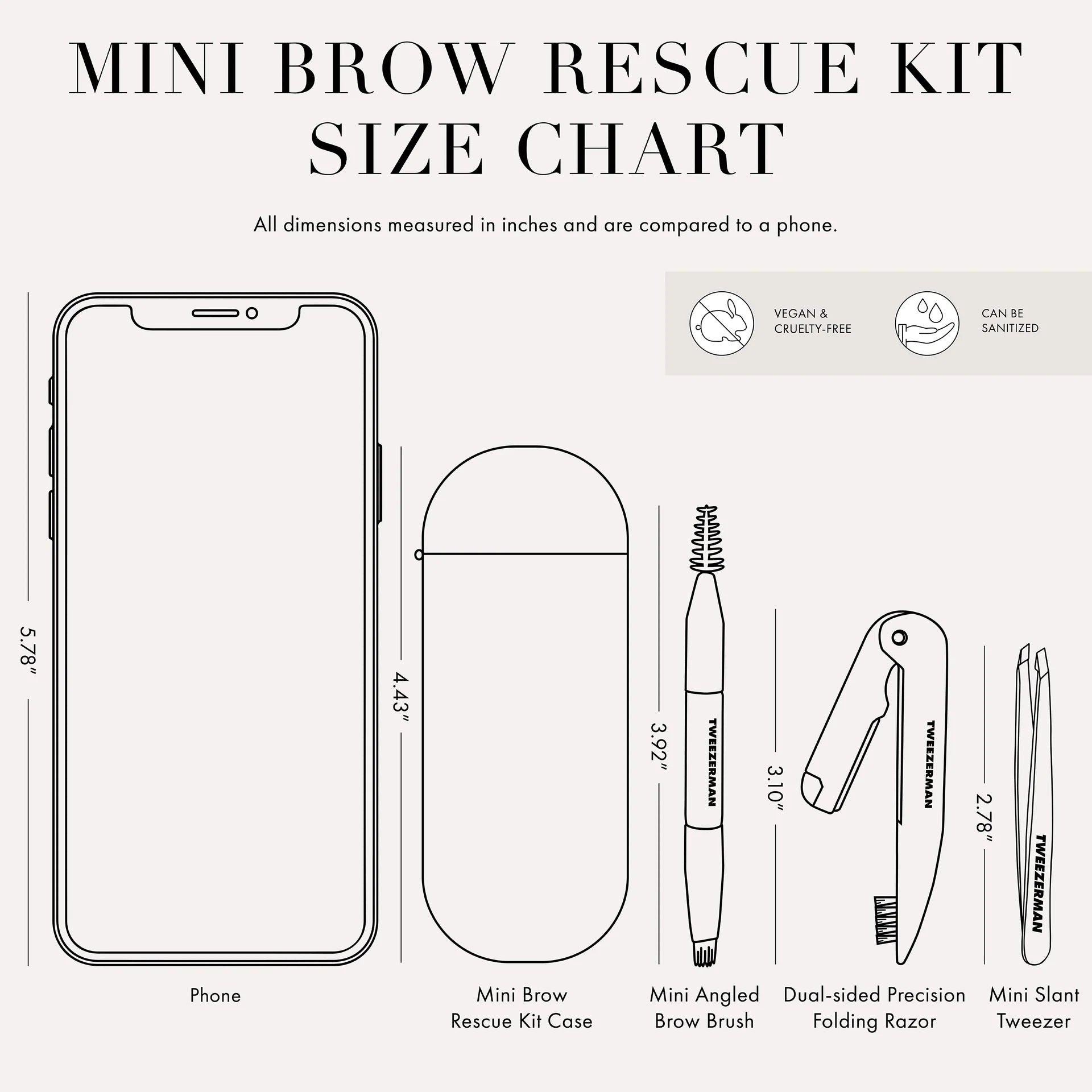 Tweezerman Mini Brow Rescue Kit Pink & Black (4077-R)