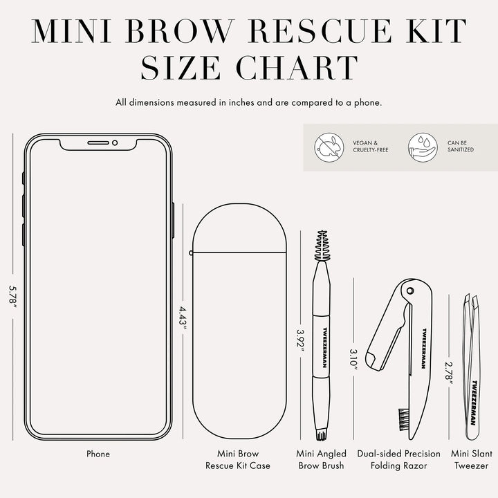 Tweezerman Mini Brow Rescue Kit Pink & Black (4077-R)