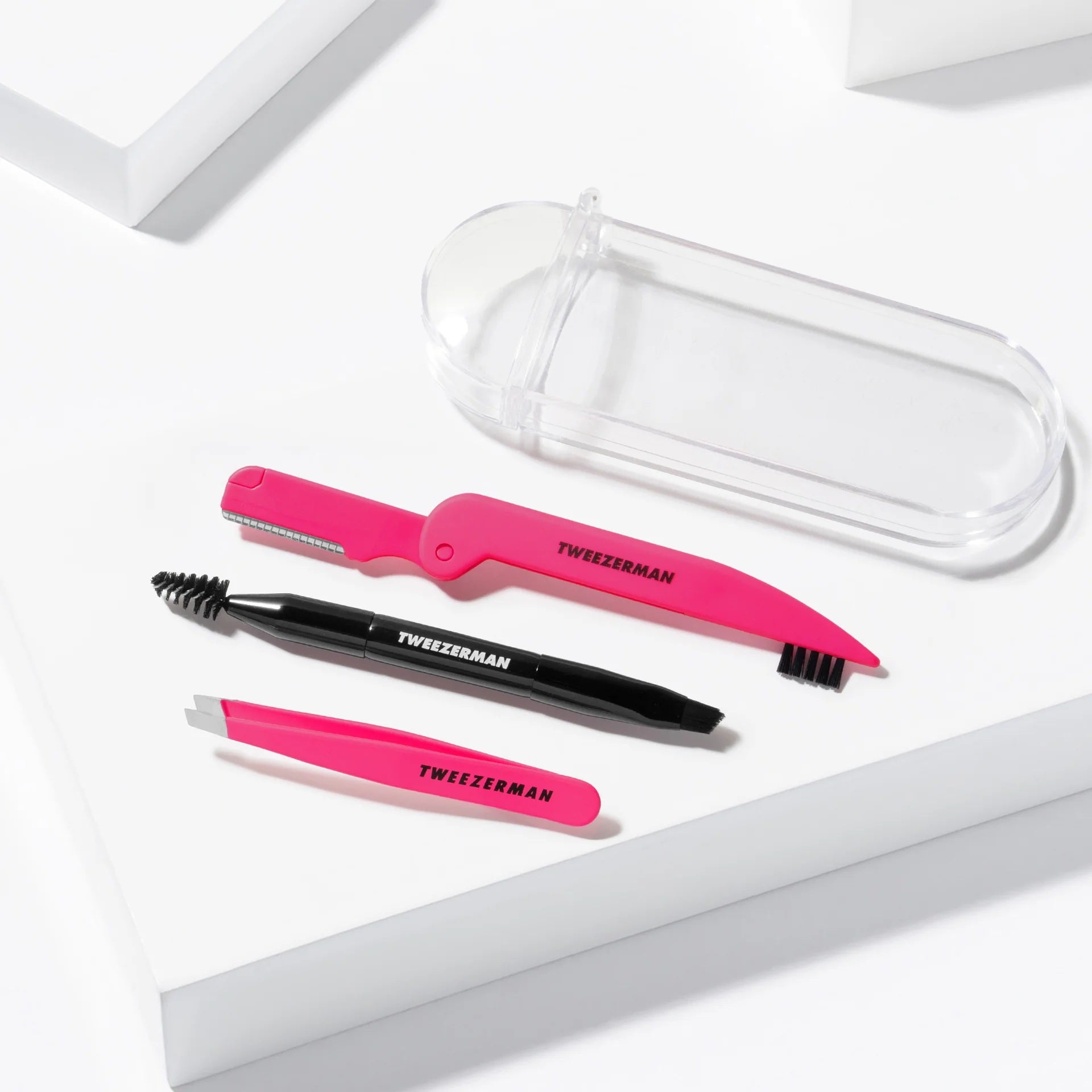 Tweezerman Mini Brow Rescue Kit Pink & Black (4077-R)