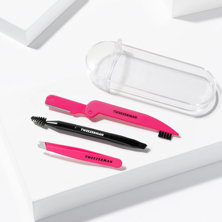 Tweezerman Mini Brow Rescue Kit Pink & Black (4077-R)