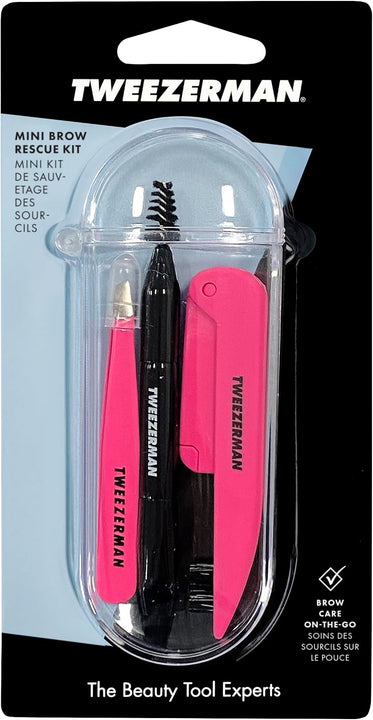 Tweezerman Mini Brow Rescue Kit Pink & Black (4077-R)