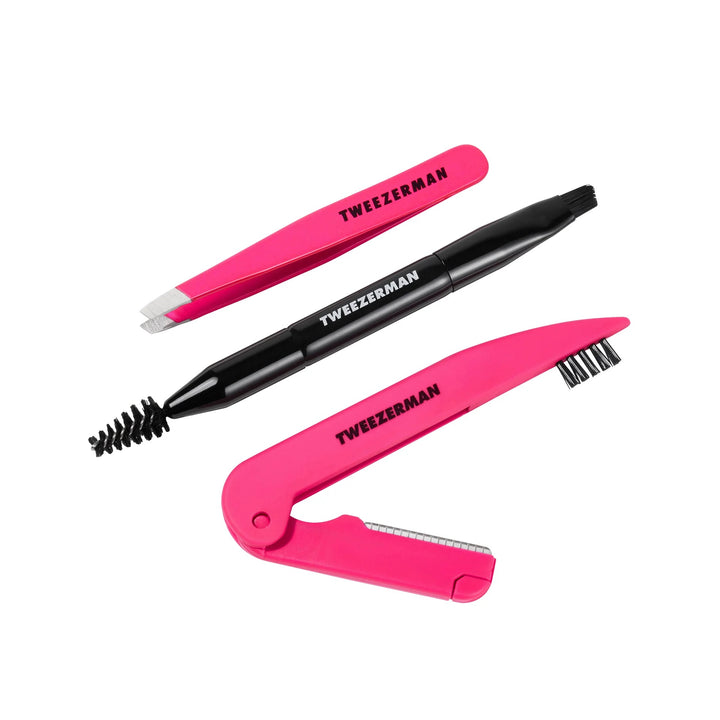 Tweezerman Mini Brow Rescue Kit Pink & Black (4077-R)