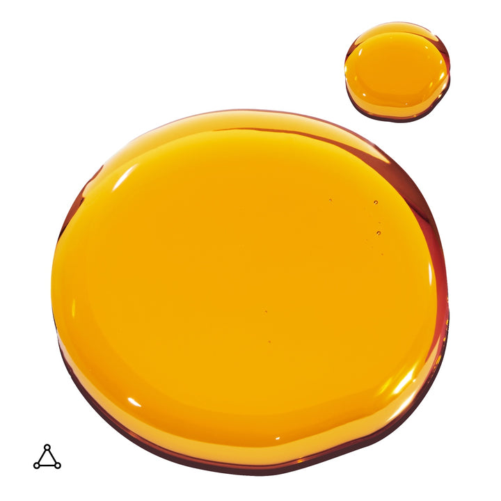 Allies of Skin Bakuchiol firming oil amber serum drops on white background showing texture