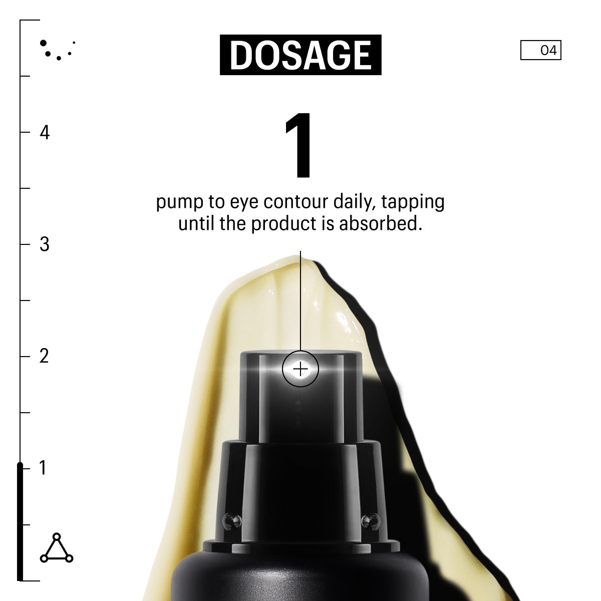 Allies of Skin firming eye cream with peptides black pump dispenser with cream smear and dosage instruction