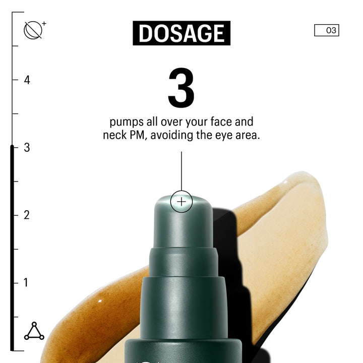 Allies of Skin mandelic acid pigmentation serum pump with dosage graphic three pumps over face and neck PM