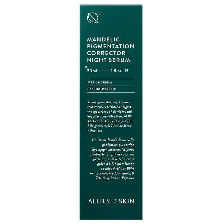 Allies of Skin Mandelic Pigmentation Corrector Night Serum 30ml box for mandelic acid pigmentation serum