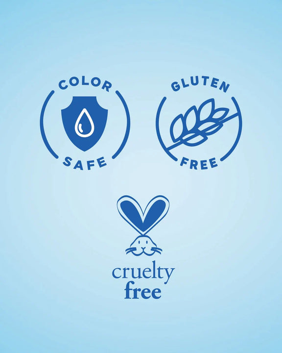 Aquage color protecting shampoo labels indicating color safe and gluten free formulas
