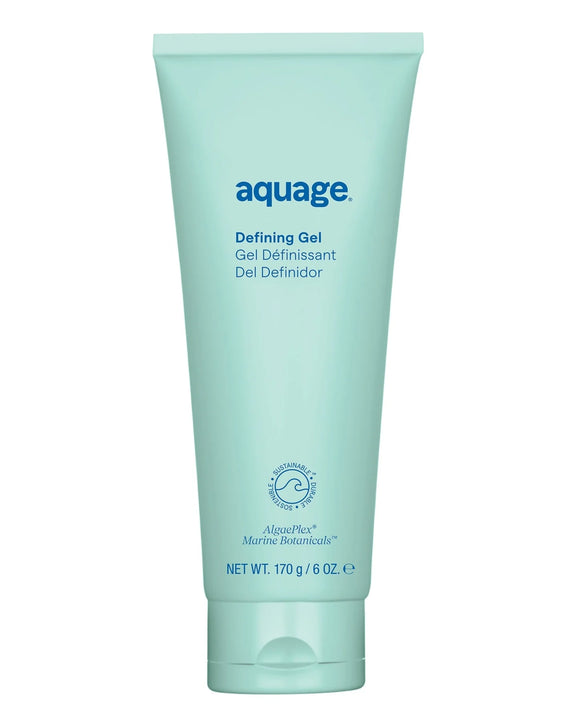Aquage Defining Gel in a light blue 6 oz tube with marine botanicals for hair styling