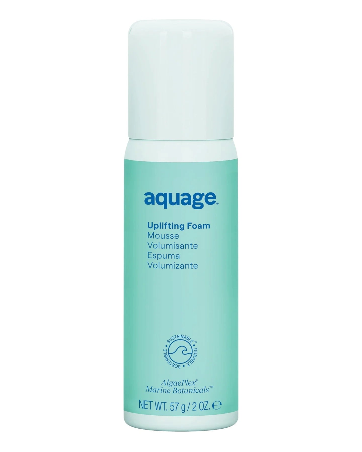 Aquage Uplifting Foam volumizing hair mousse in a light blue and white bottle