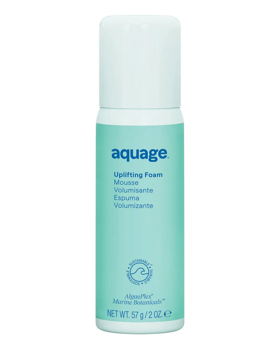 Aquage Uplifting Foam volumizing hair mousse in a light blue and white bottle
