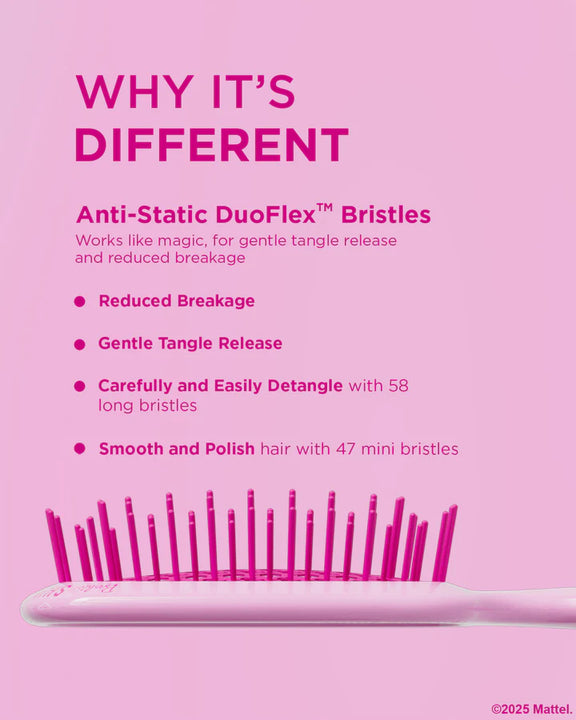 Unbrush Barbie detangling hair brush with anti-static DuoFlex bristles for gentle tangle release