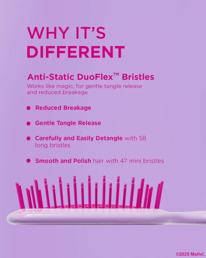 Unbrush Barbie detangling hair brush with Anti-Static DuoFlex bristles for gentle tangle release