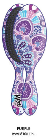 Wet Brush boho chic detangler brush in purple with floral pattern for gentle hair detangling