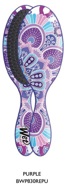 Wet Brush boho chic detangler brush in purple with floral pattern for gentle hair detangling