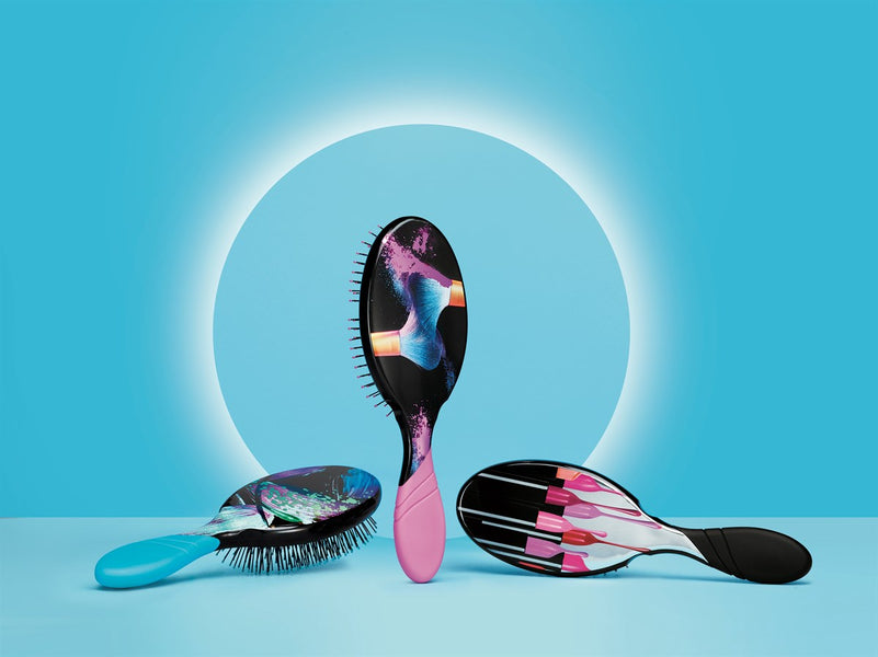 Wet Brush Bold Beauty Detangler Brush set featuring vibrant colors for effortless hair detangling