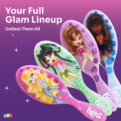 Wet Brush Glam Lineup featuring colorful brushes, ideal for detangling hair with style and ease