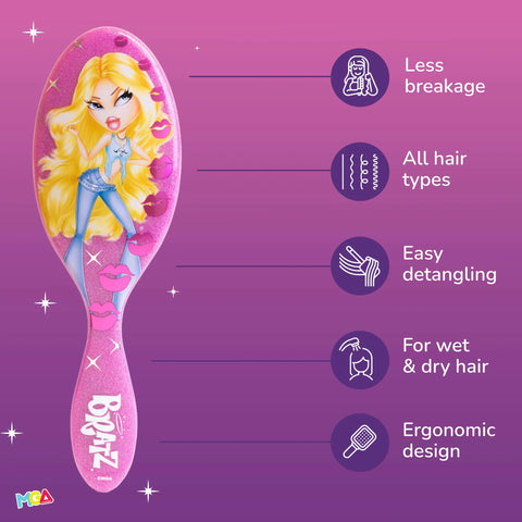 Wet Brush Detangler Brush featuring Bratz design for easy styling with less breakage