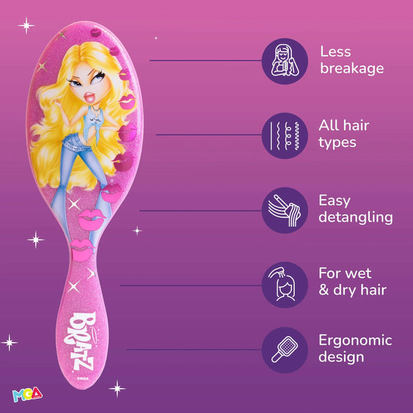 Wet Brush Detangler Brush featuring Bratz design for easy styling with less breakage