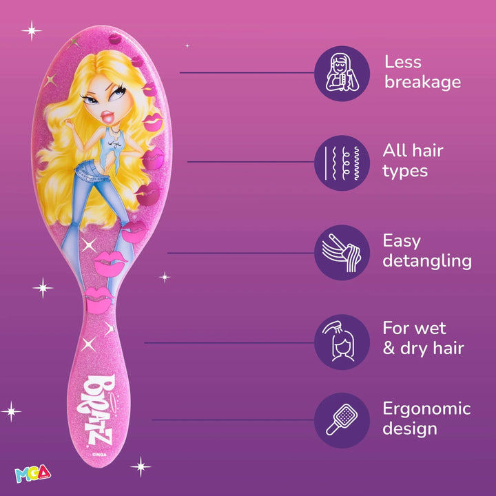 Wet Brush Detangler Brush featuring Bratz design for easy styling with less breakage