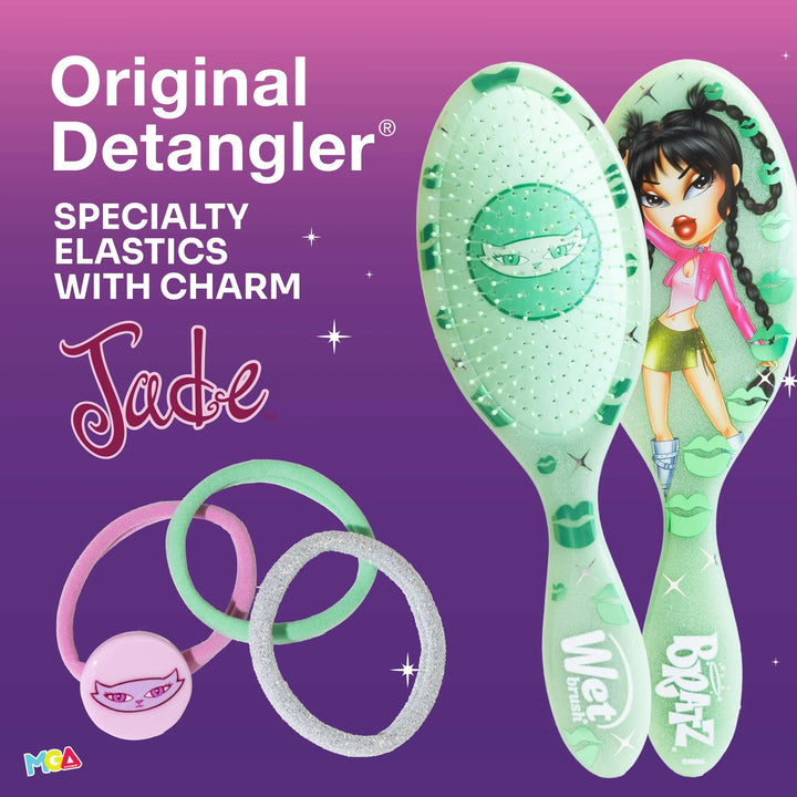 Wet Brush Original Detangler Jade with Specialty Elastics for Easy Hair Styling and Maintenance