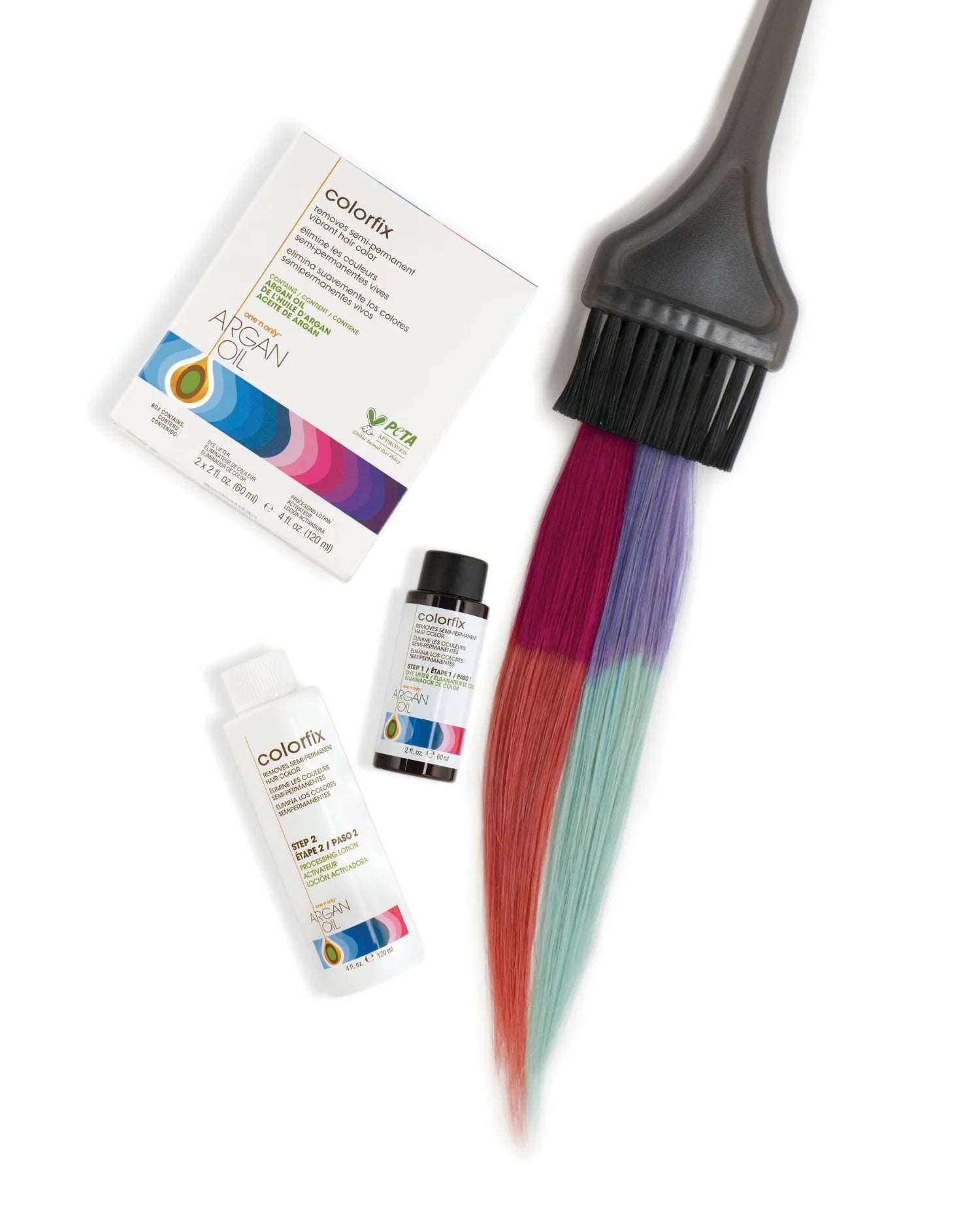 One 'N Only Colorfix Kit for semi-permanent hair color remover with brush and liquid formulated for easy use