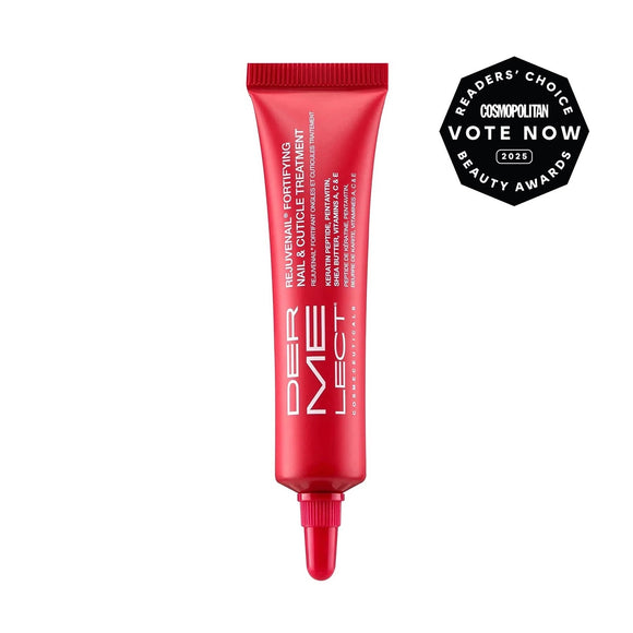 Dermelect red squeezable tube nail and cuticle treatment travel size for moisturizing and strengthening nails