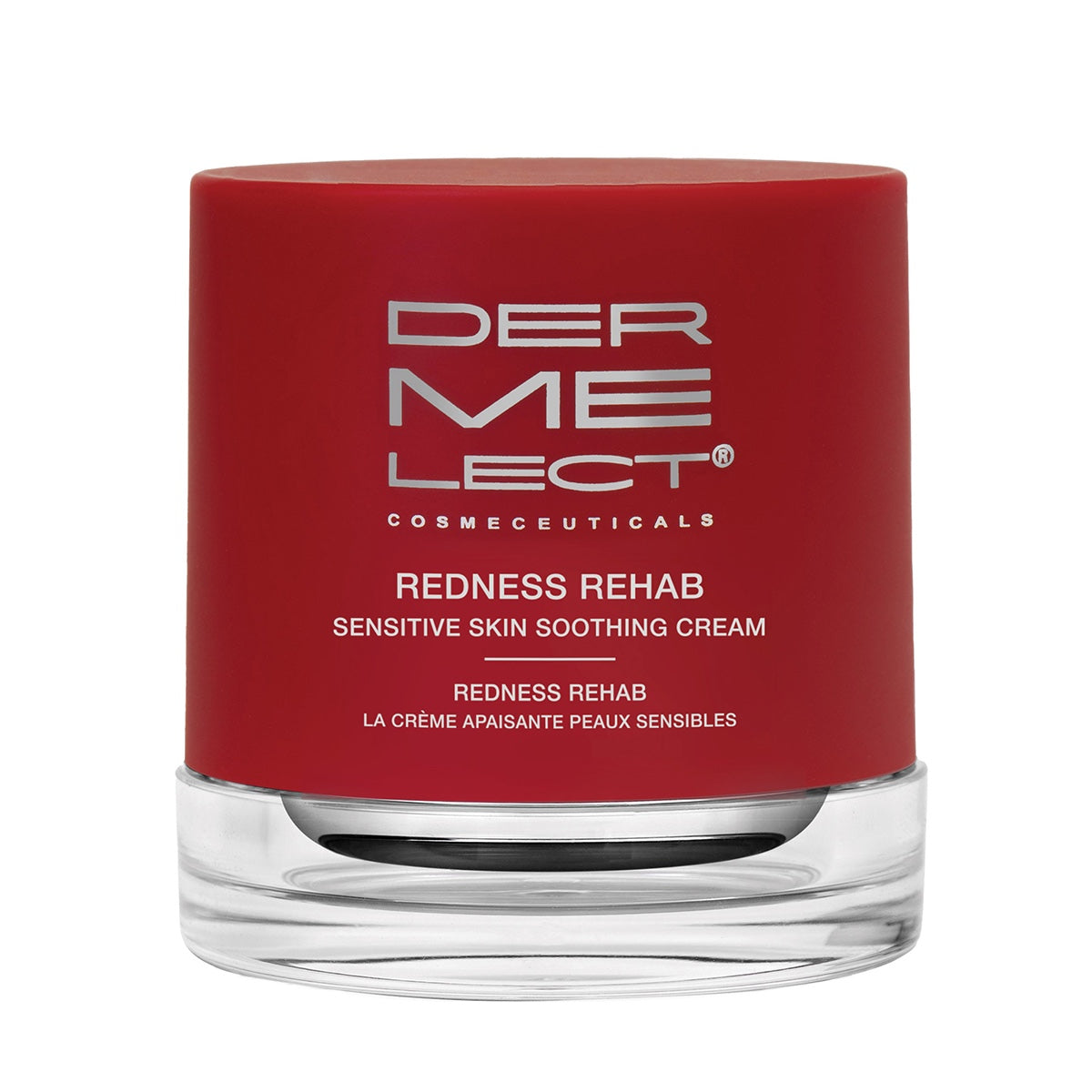 Dermelect Redness Rehab cream red glass jar sensitive skin soothing cream reduces facial redness