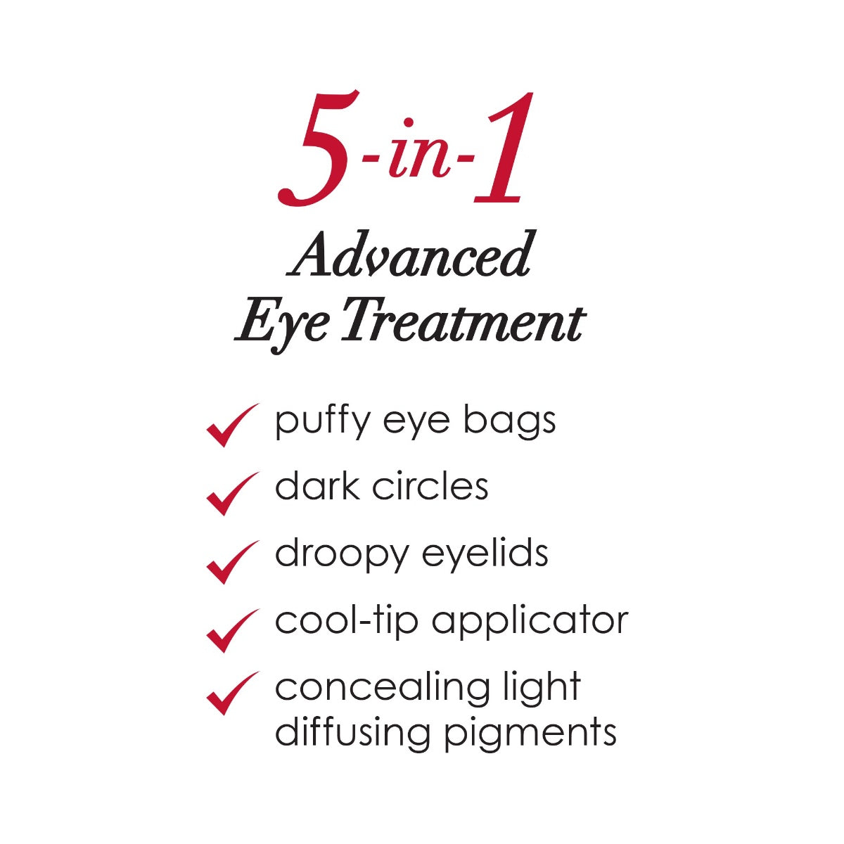 Dermelect Revitalite for dark circles 5 in 1 advanced eye treatment showing puffy eye bags dark circles droopy eyelids