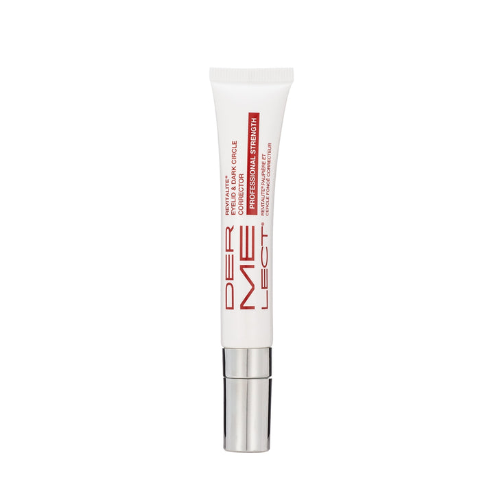 Dermelect Revitalite for dark circles white tube eye treatment with silver cap and anti fatigue formula