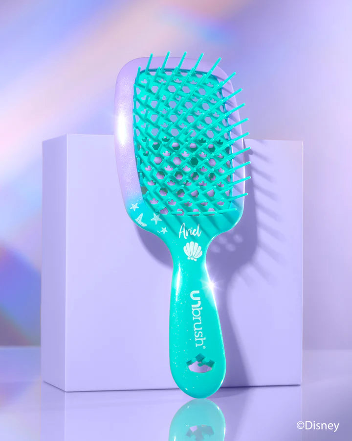 Unbrush Disney Princess detangling hair brush featuring Ariel design and vibrant colors for easy styling